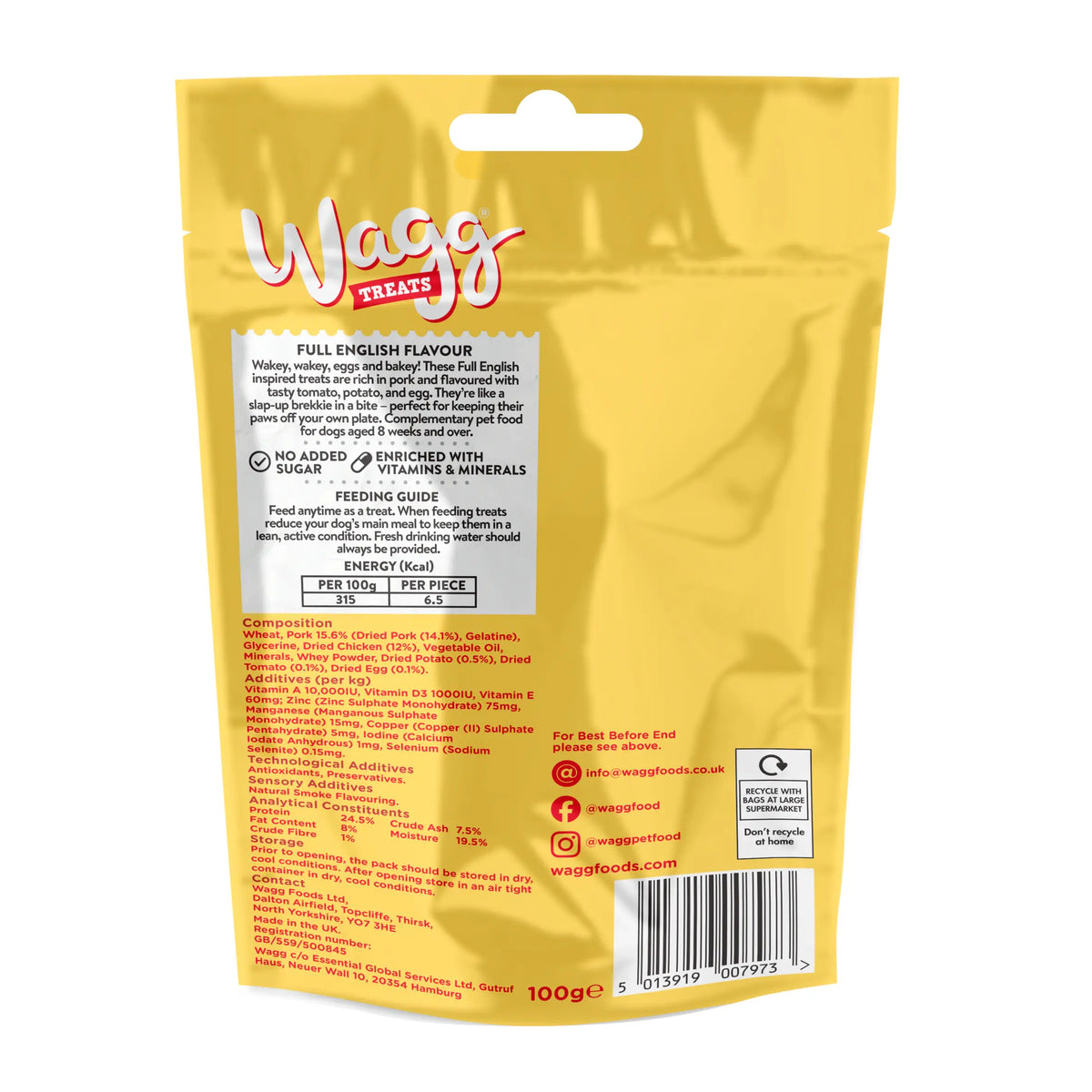 Wagg Dog Food Full English Breakfast Pork Treats 100g — image 3