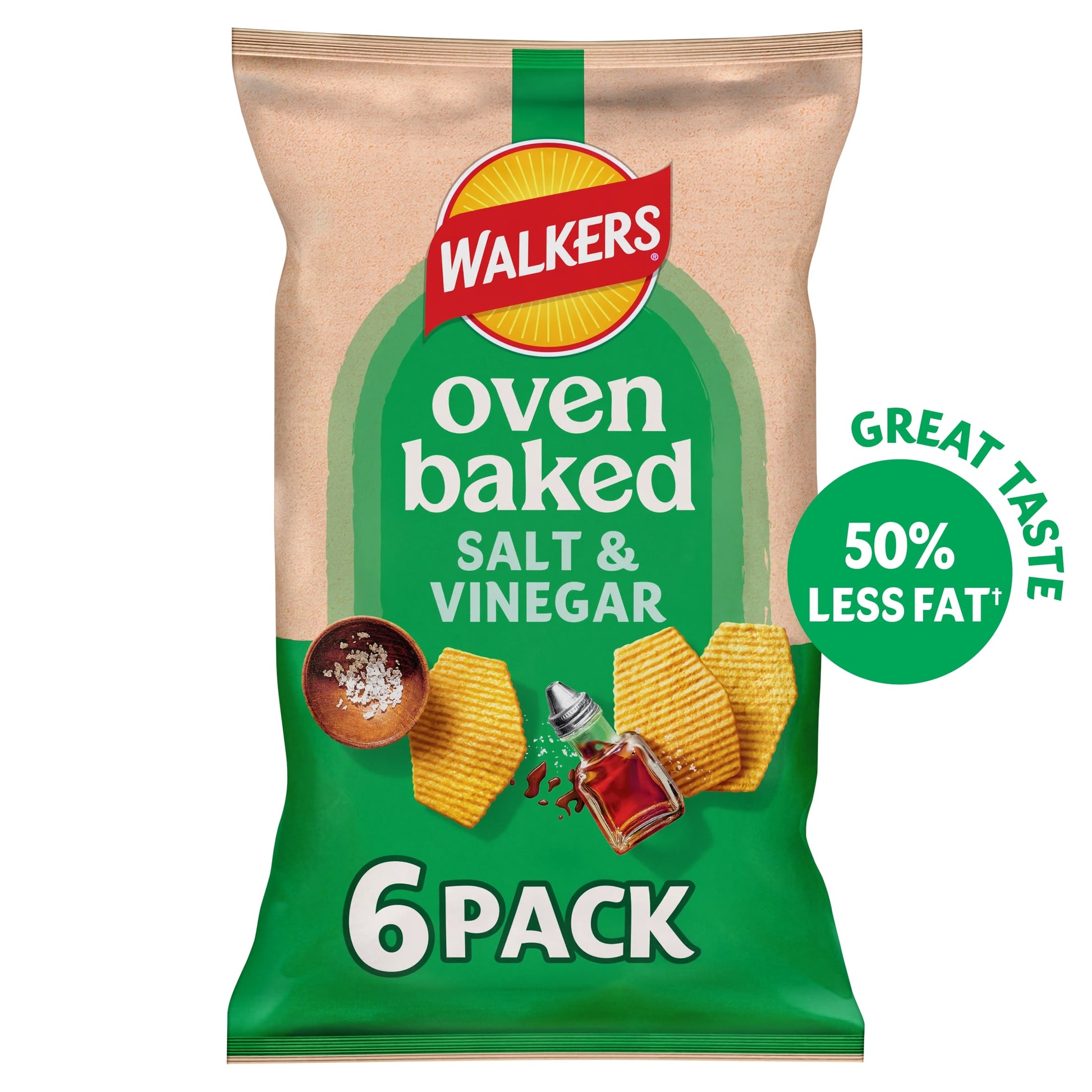 Walkers Baked Salt & Vinegar Multipack Crisps 6x22g — image 2