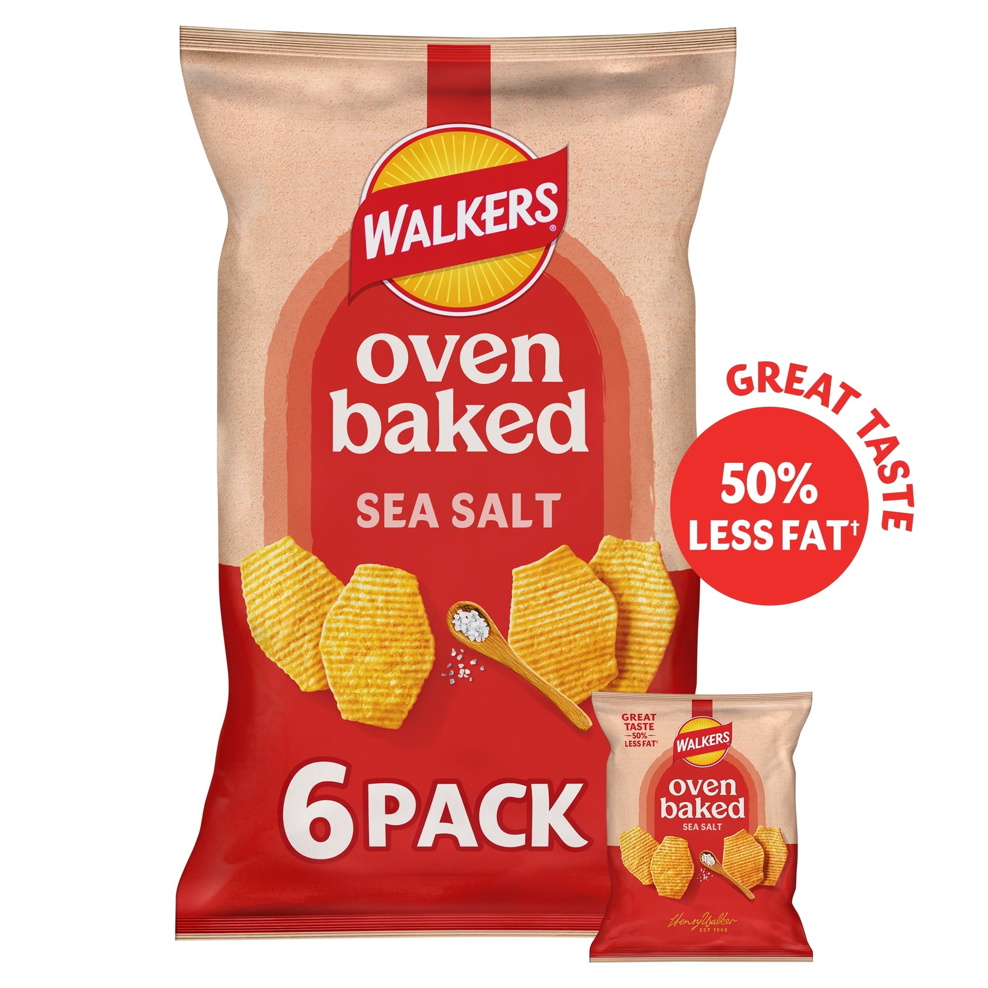 Walkers Baked Salted Multipack Crisps 6x22g — image 1