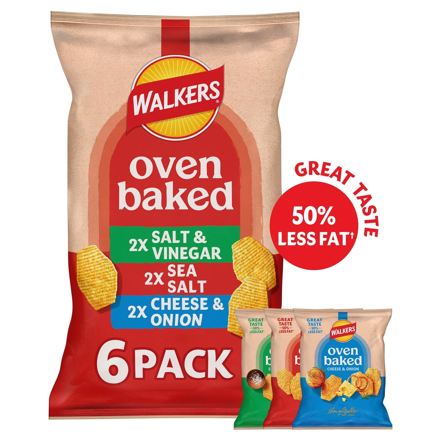 Walkers Baked Variety Multipack Crisps 6x22g — image 1