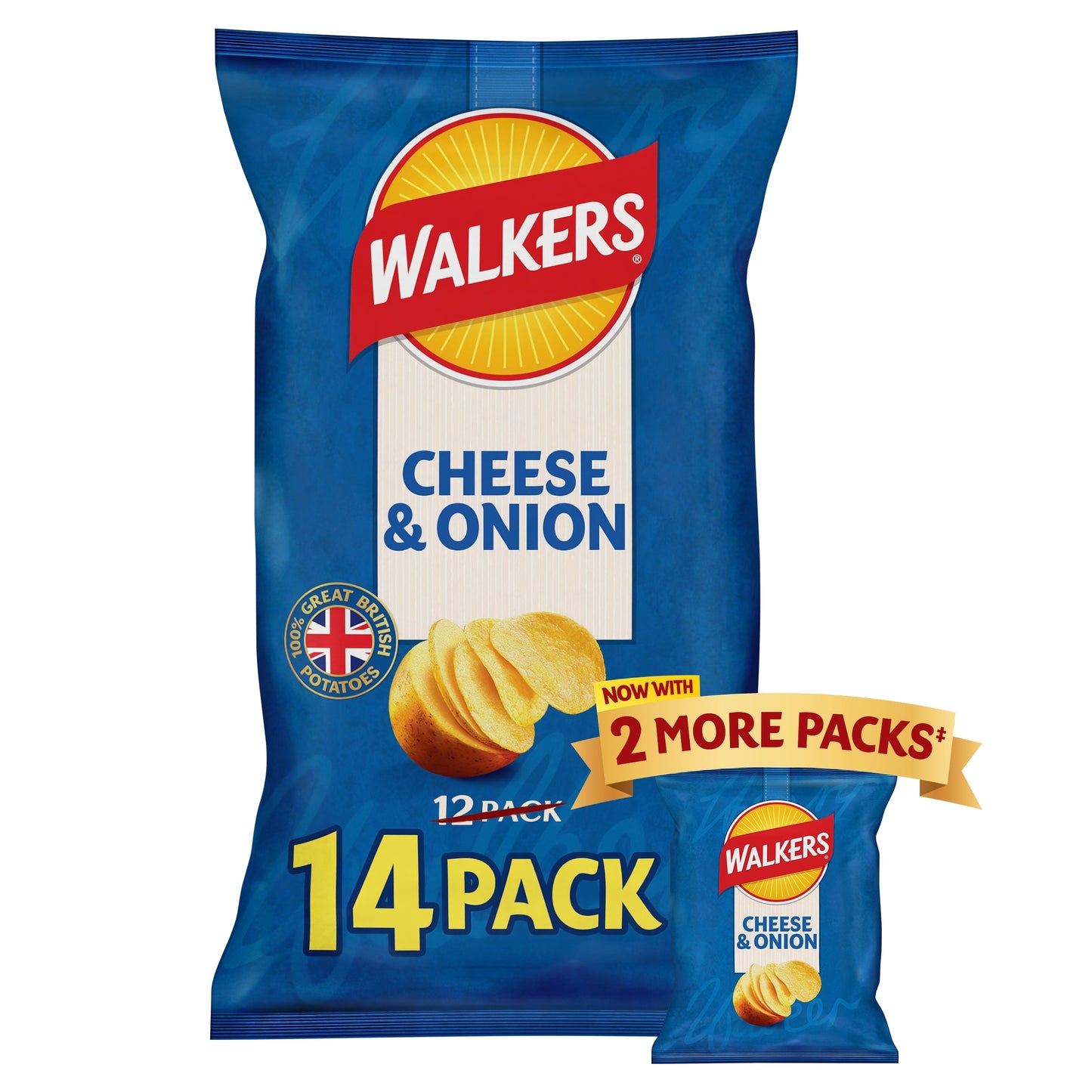 Walkers Cheese & Onion Multipack Crisps 14x25g — image 1