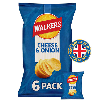 Walkers Cheese & Onion Multipack Crisps 6x25g — image 1