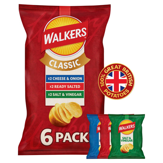 Walkers Classic Variety Multipack Crisps 6x25g — image 1