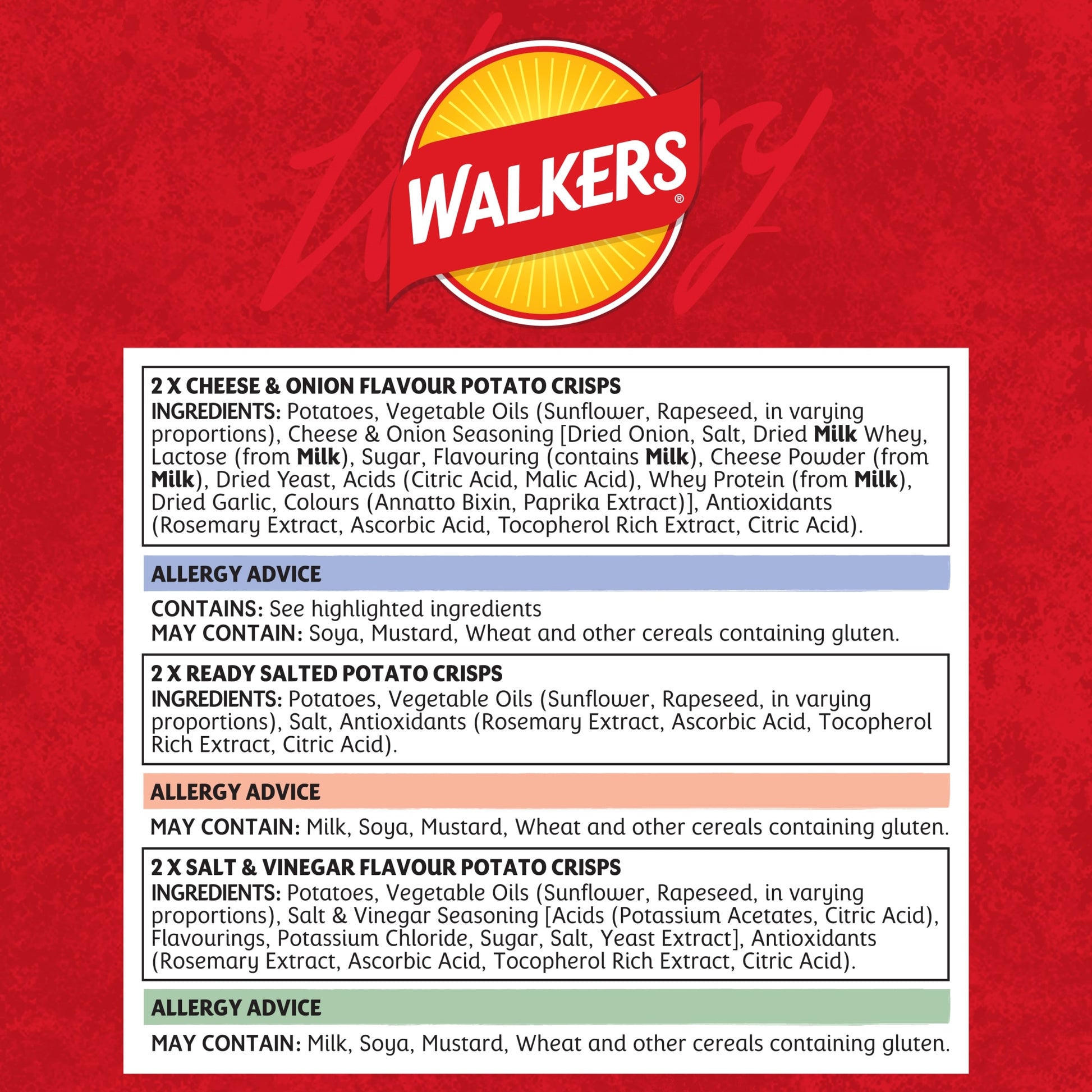 Walkers Classic Variety Multipack Crisps 6x25g — image 4
