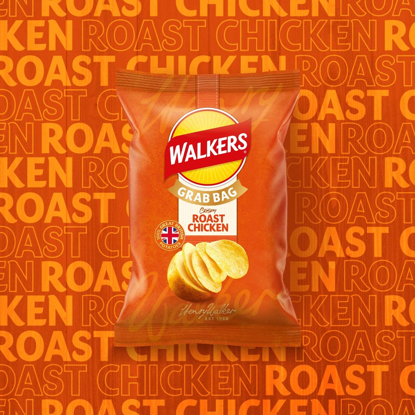 Walkers Crispy Roast Chicken Potato Crisps Grab Bag 45g — image 2