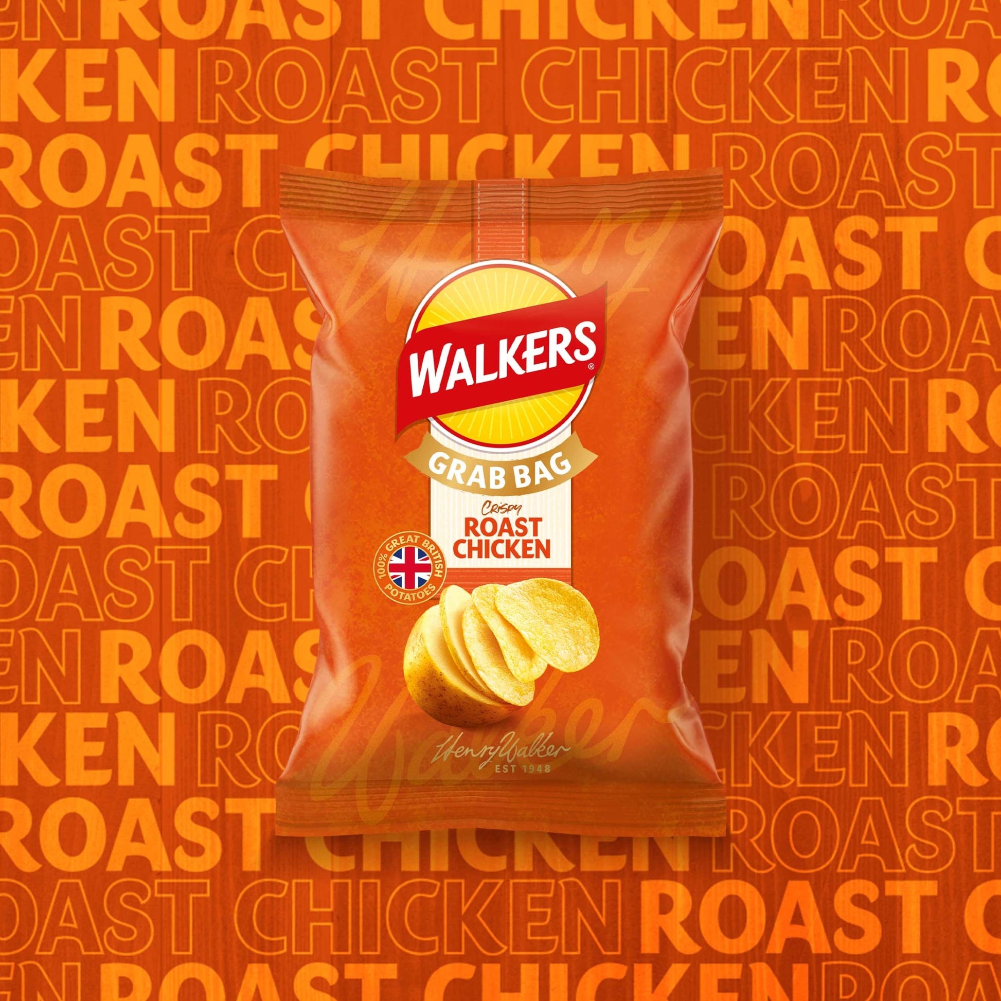 Walkers Crispy Roast Chicken Potato Crisps Grab Bag 45g — image 2