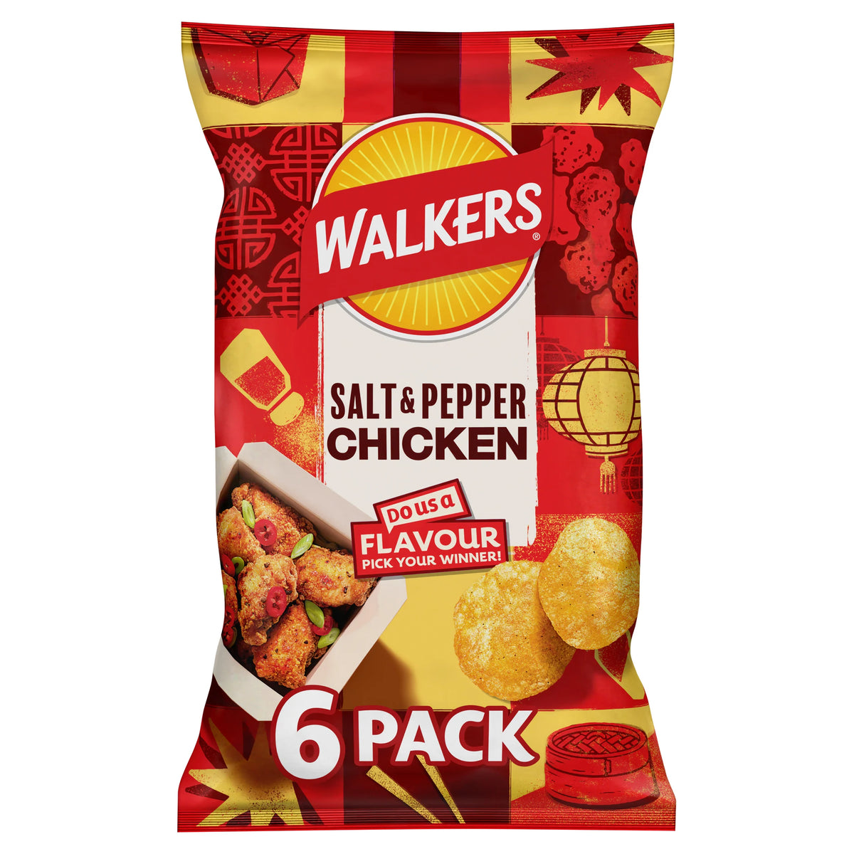 Walkers Do Us a Flavour Salt & Pepper Chicken Multipack Crisps 6x25g — image 2