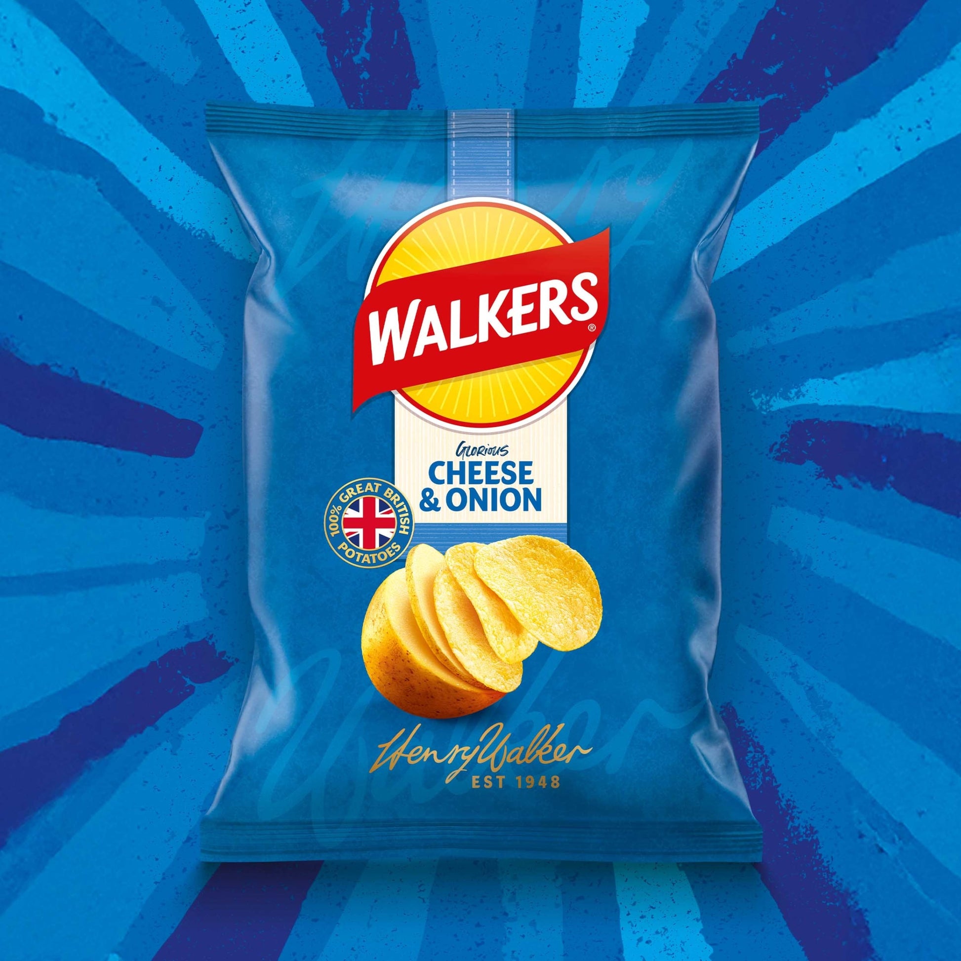 Walkers Glorious Cheese & Onion Flavour Potato Crisps 150g — image 2