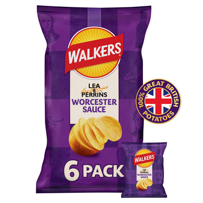 Walkers Lea & Perrins Worcestershire Sauce Multipack Crisps 6x25g — image 1