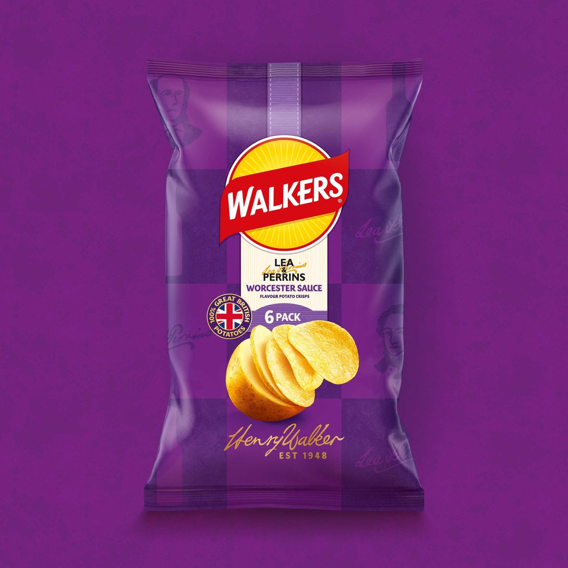 Walkers Lea & Perrins Worcestershire Sauce Multipack Crisps 6x25g — image 2