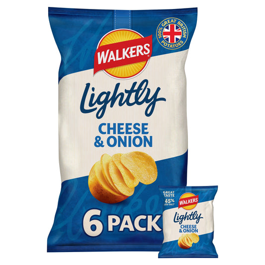Walkers Lightly Cheese & Onion 6x25g — image 1