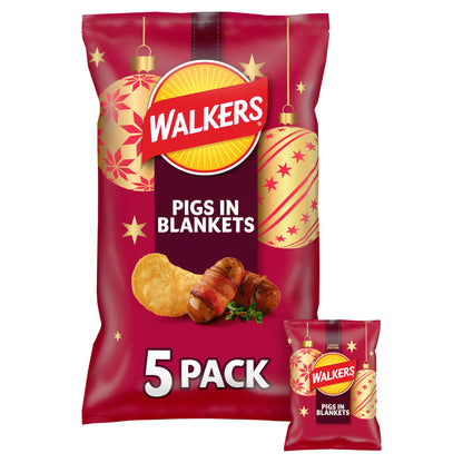 Walkers limited Edition Festive Pigs in Blankets Potato Crisps 5x25g — image 1