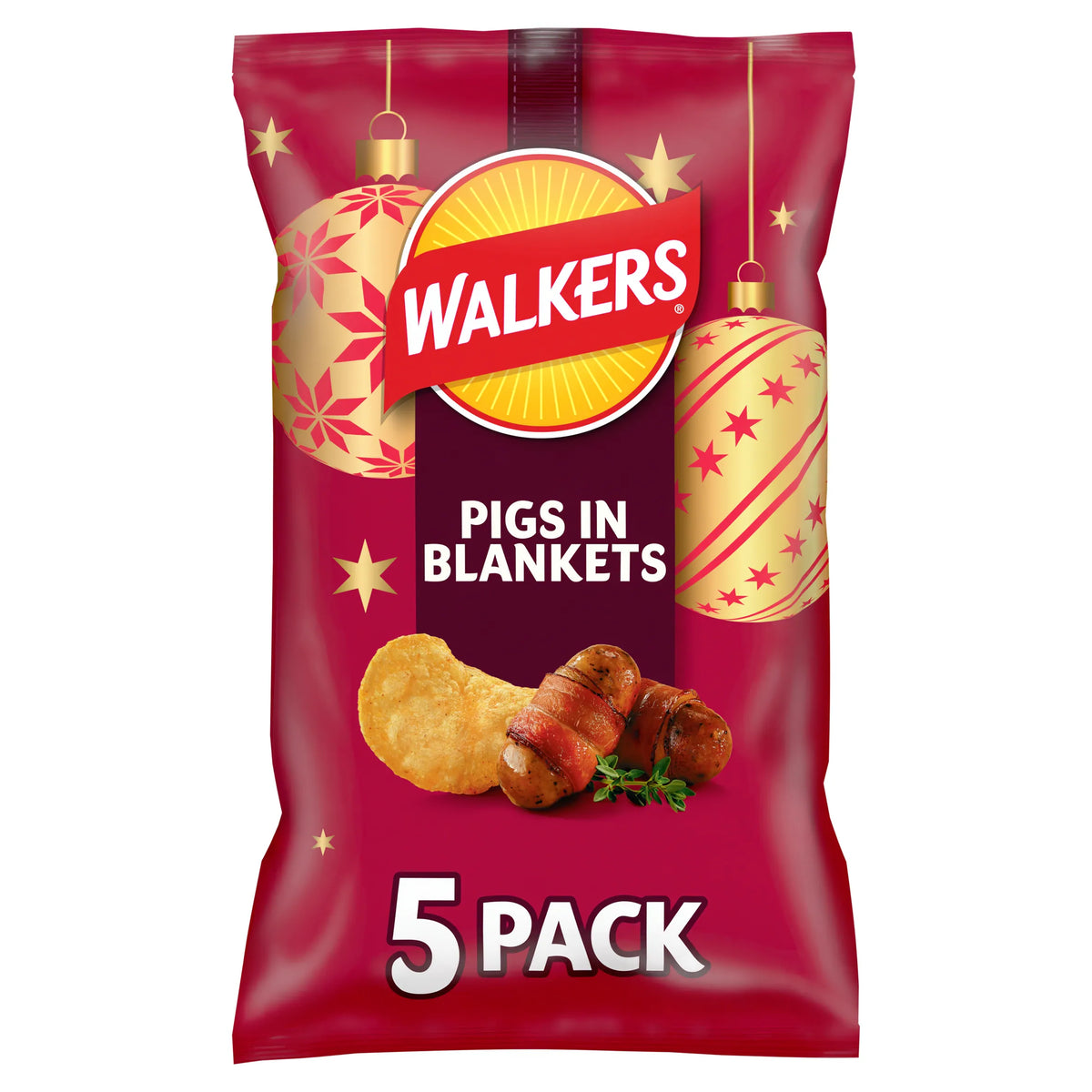 Walkers limited Edition Festive Pigs in Blankets Potato Crisps 5x25g — image 3