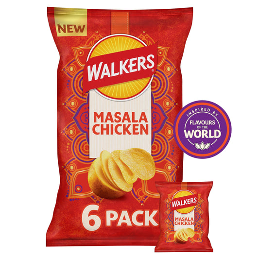 Walkers Masala Chicken Multipack Crisps 6 x 25g — image 1