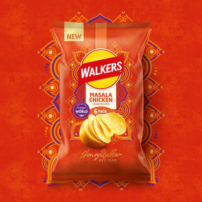 Walkers Masala Chicken Multipack Crisps 6 x 25g — image 2