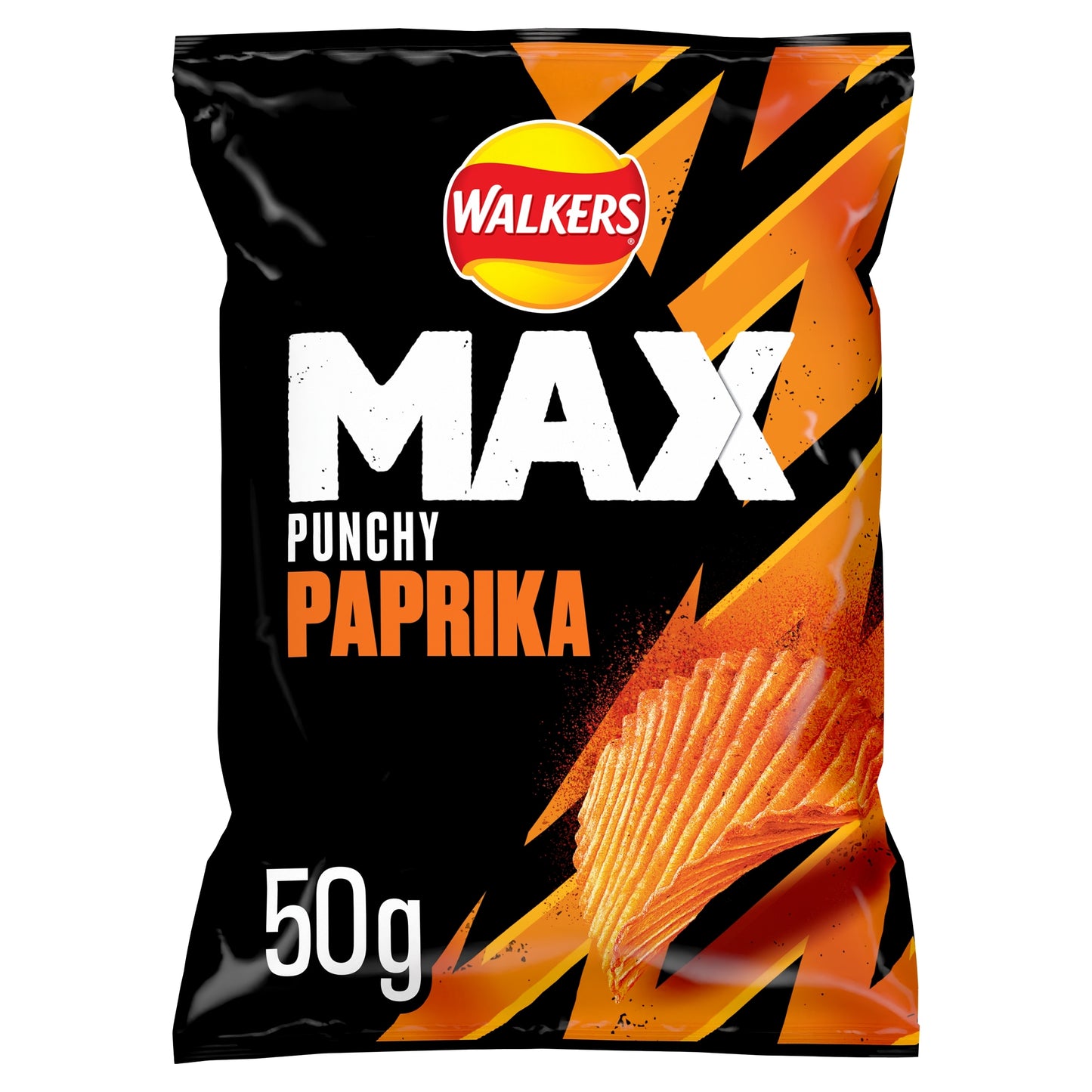 Walkers MAX Punchy Paprika Crisps 50g — image 1