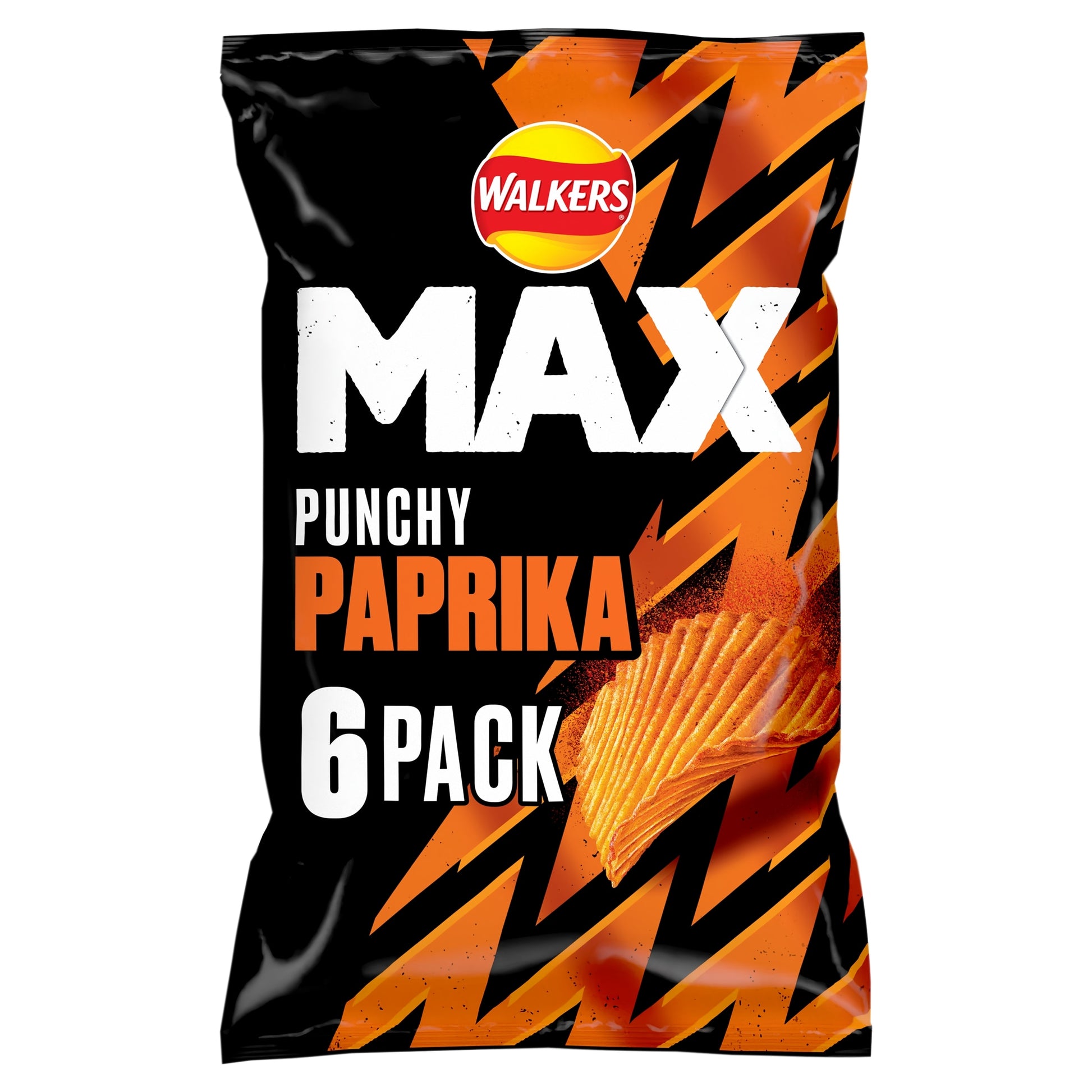 Walkers MAX Punchy Paprika Crisps 6 x 27g — image 2