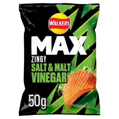 Walkers Max Salt & Malt Vinegar Crisps 60G — image 1