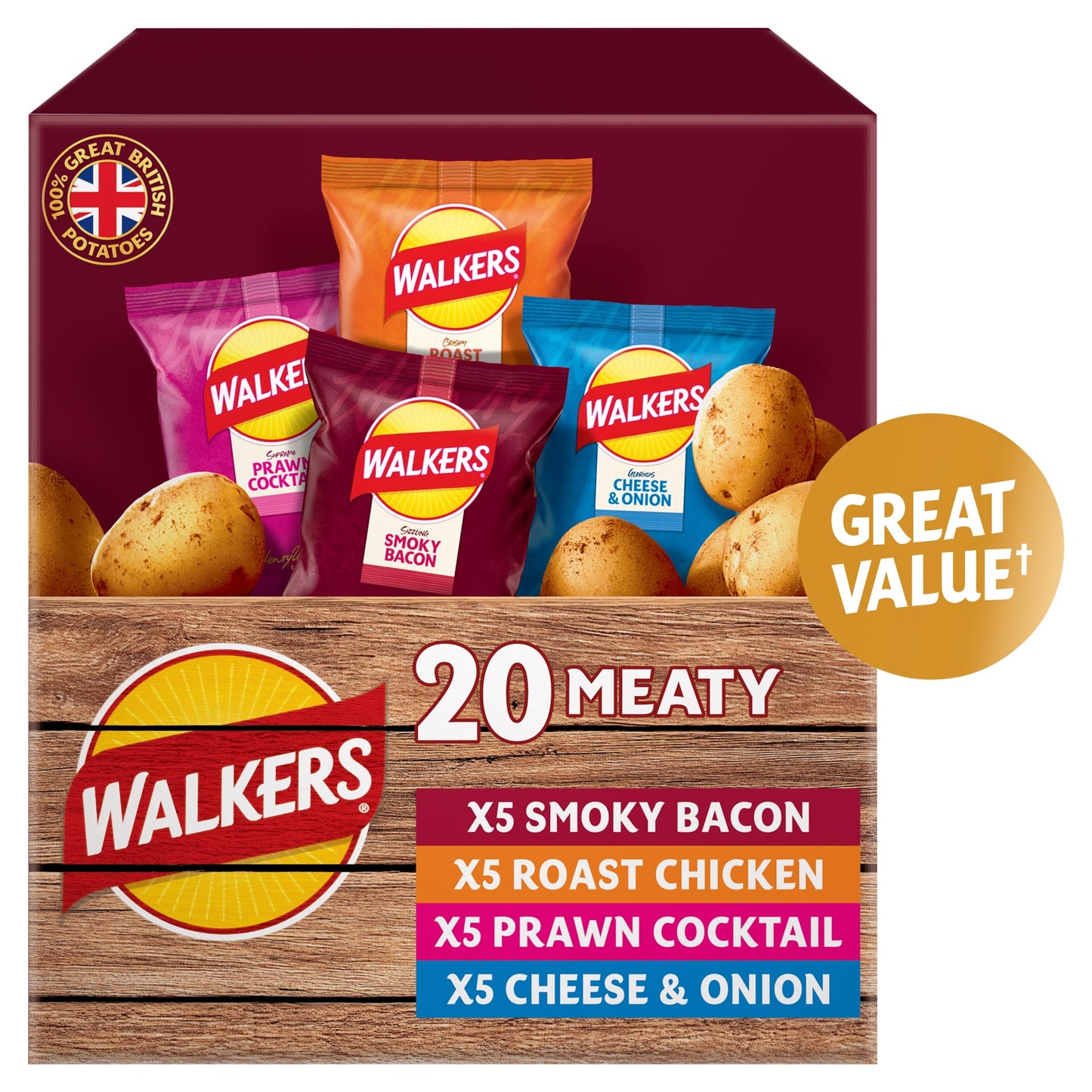 Walkers Meaty Variety Crisps - 20 x 25g — image 2