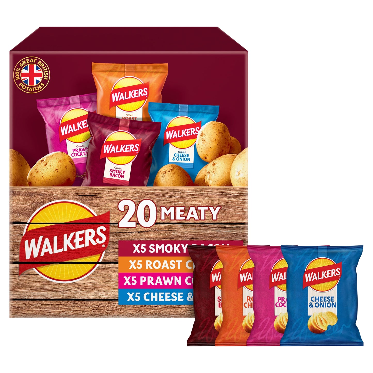 Walkers Meaty Variety Crisps - 20 x 25g — image 3