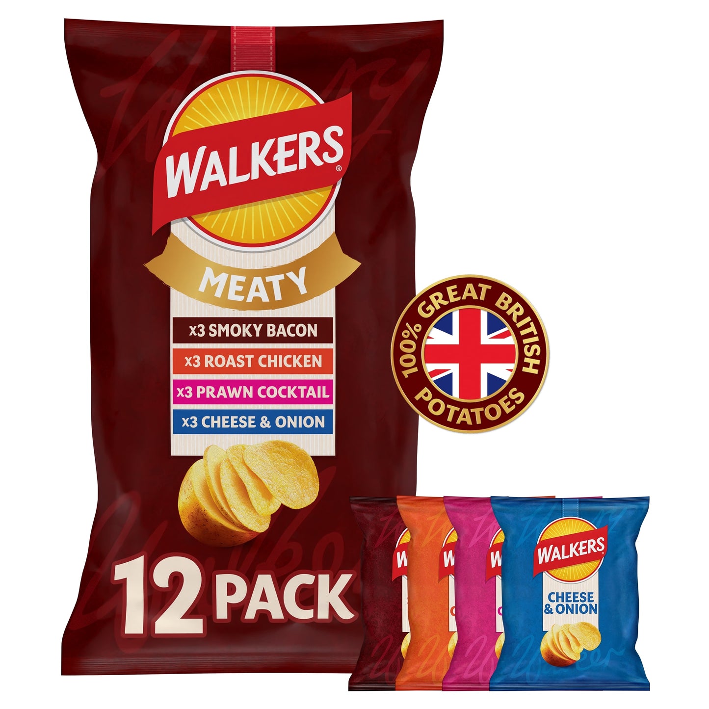 Walkers Meaty Variety Multipack Crisps 12x25g — image 1