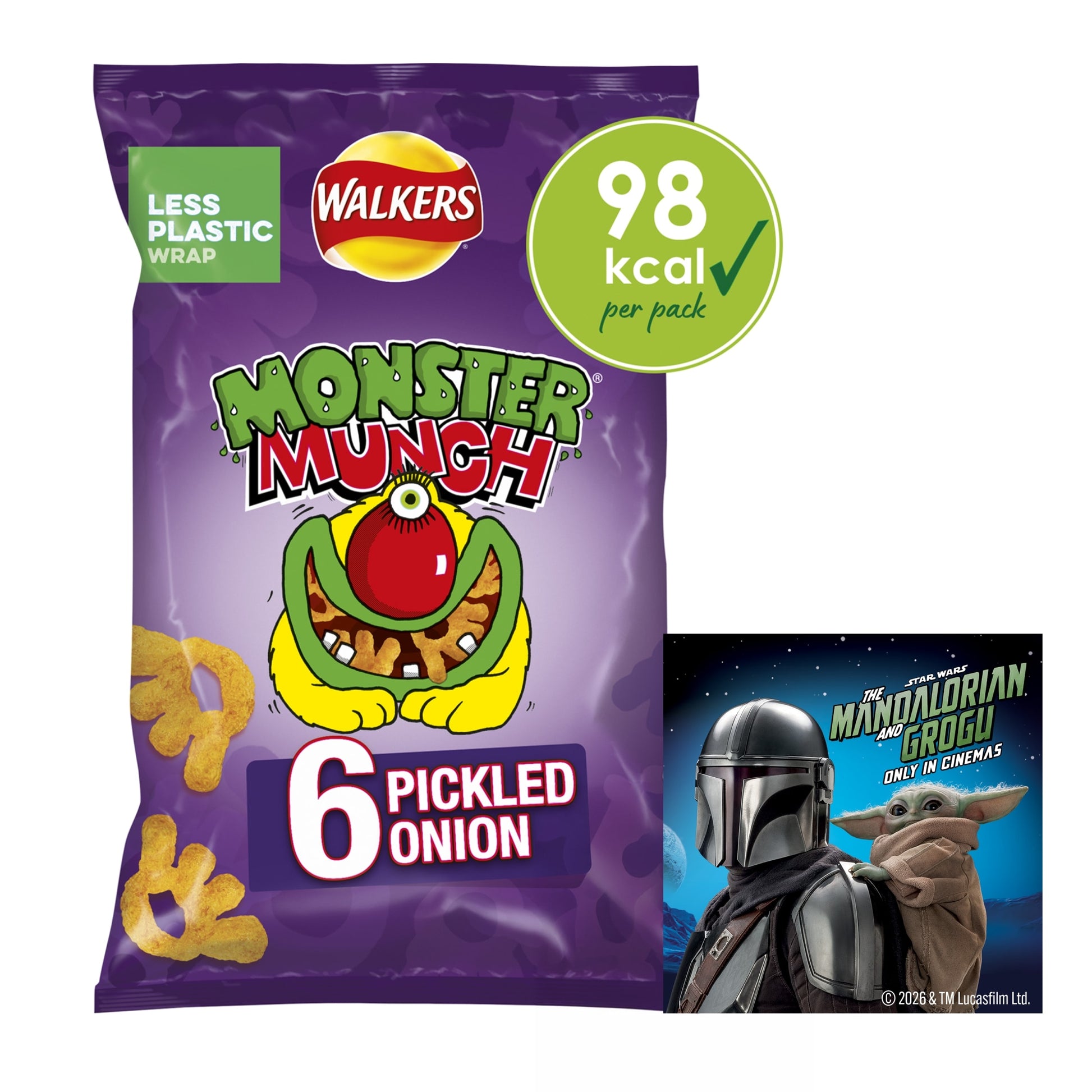 Walkers Monster Munch Pickled Onion Multipack Crisps 6x20g — image 1