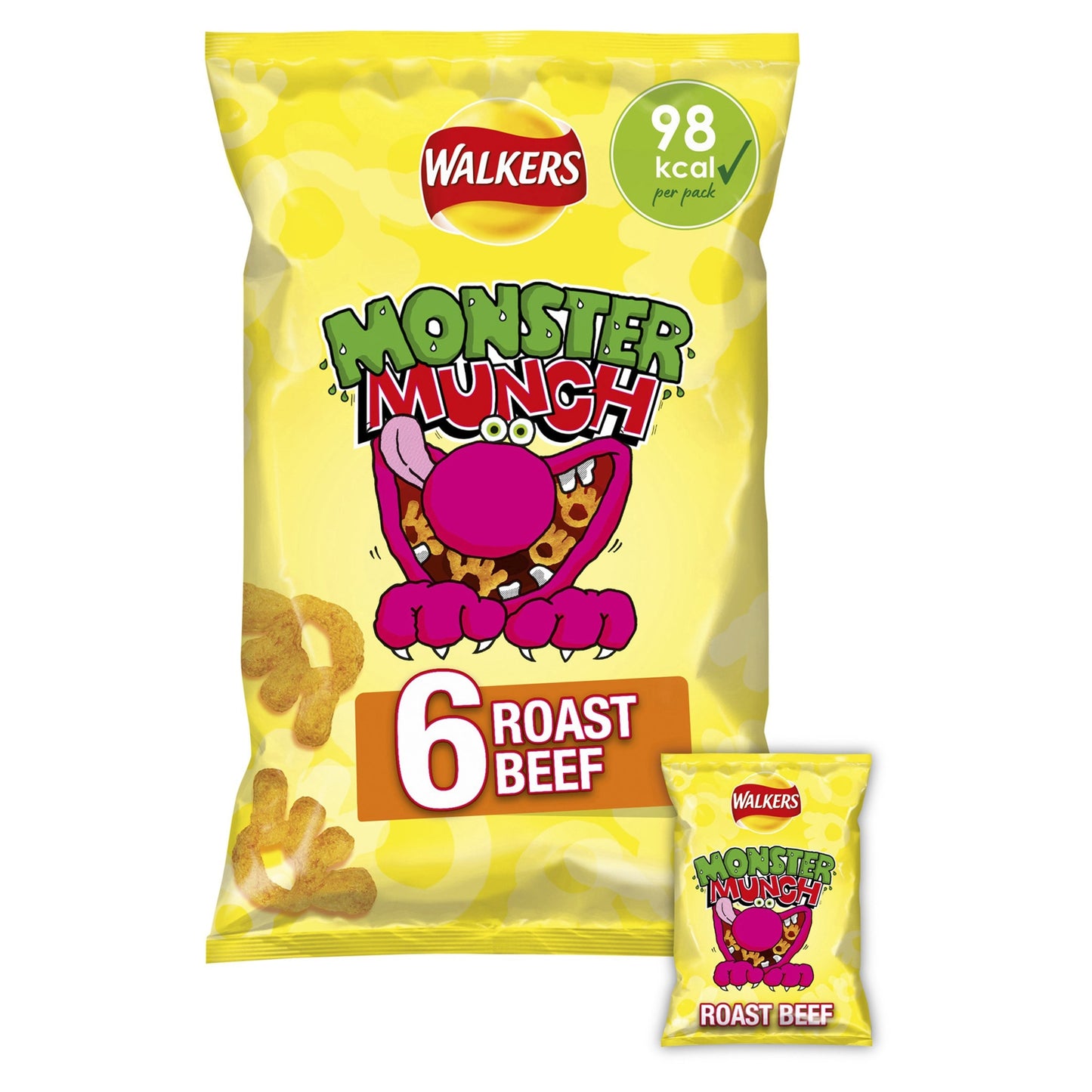 Walkers Monster Munch Roast Beef Multipack Crisps 6x20g — image 1
