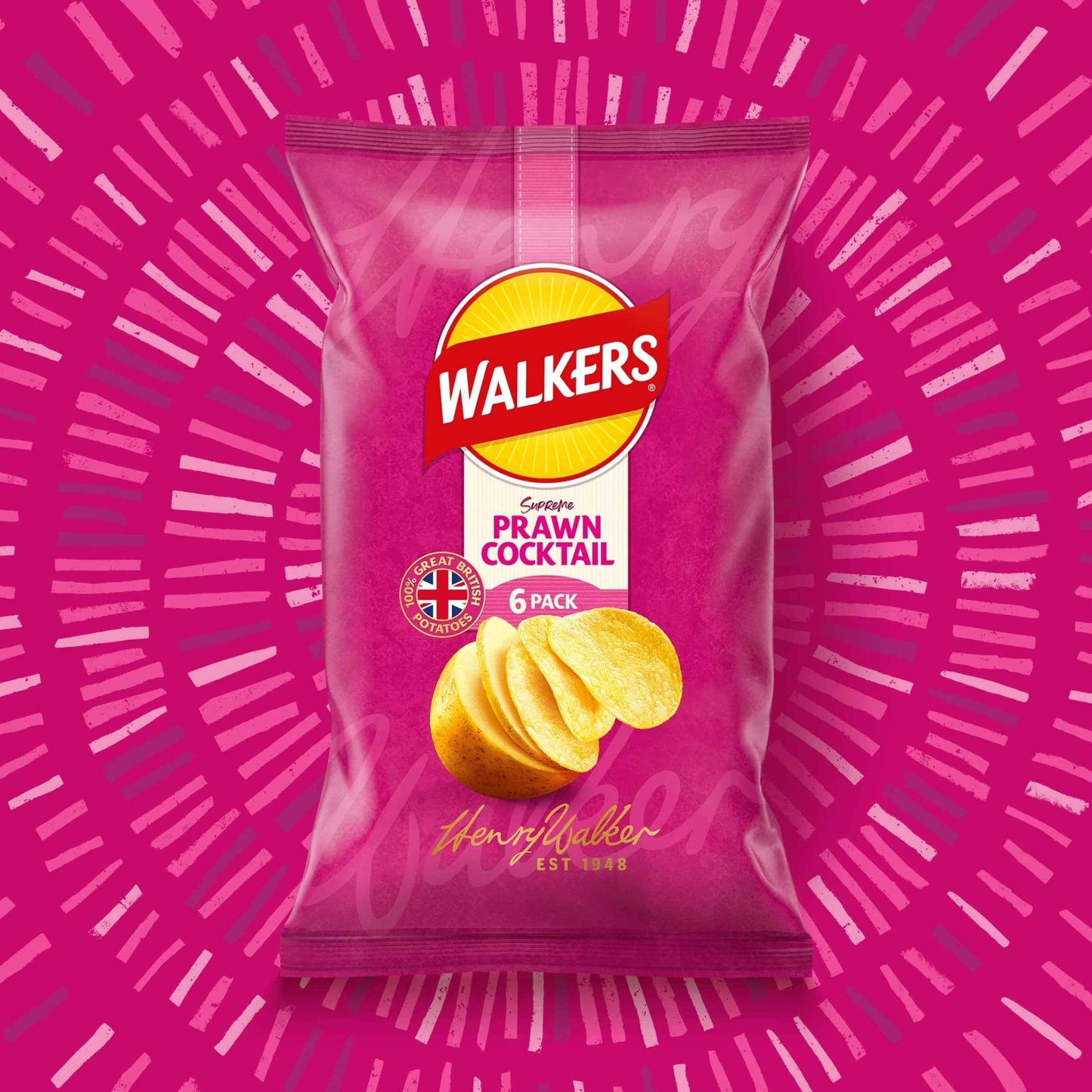 WALKERS Prawn Cocktails Multipack Crisps 6 X 25g