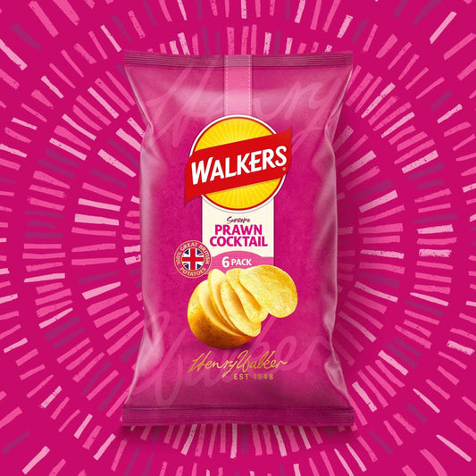 WALKERS Prawn Cocktails Multipack Crisps 6 X 25g