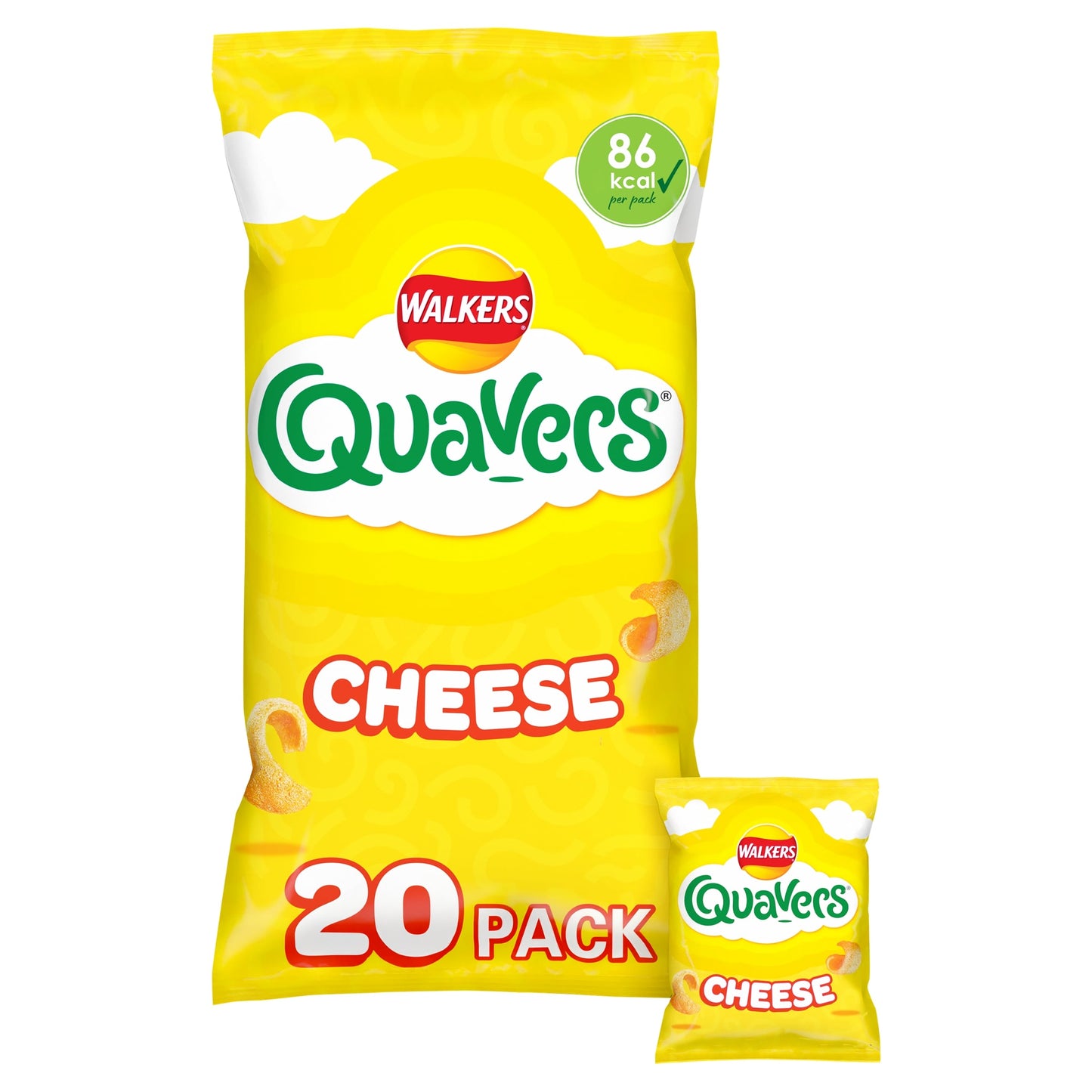 Walkers Quavers Cheese Flavour Potato Crisps 20 x 16g — image 1