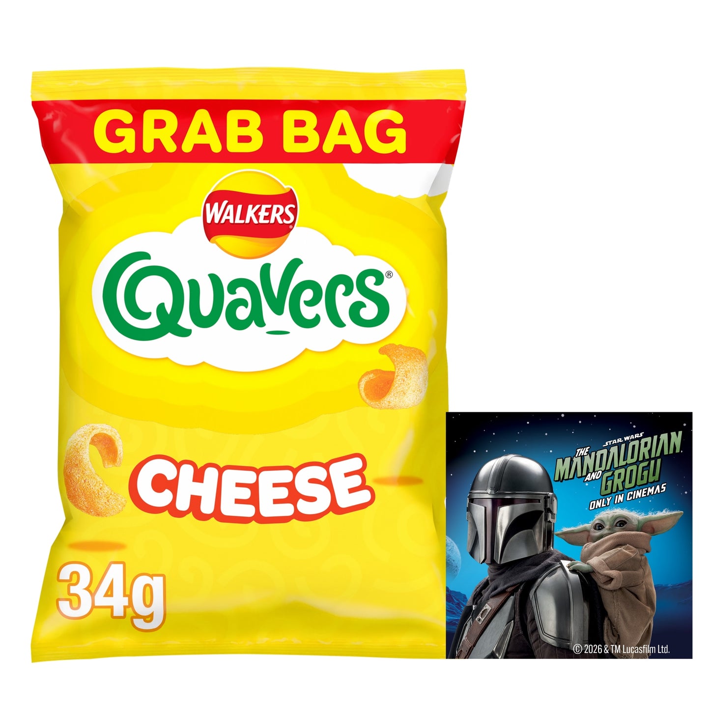 Walkers Quavers Cheese Grab Bag Crisps 34g — image 1