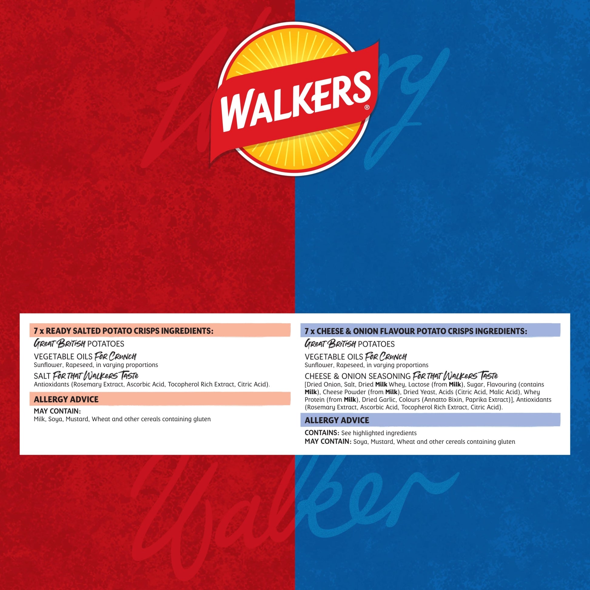 Walkers Ready Salted and Cheese & Onion Multipack Crisps 14x25g — image 5
