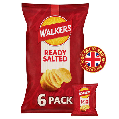 Walkers Ready Salted Crisps Multipack 6x25g — image 1