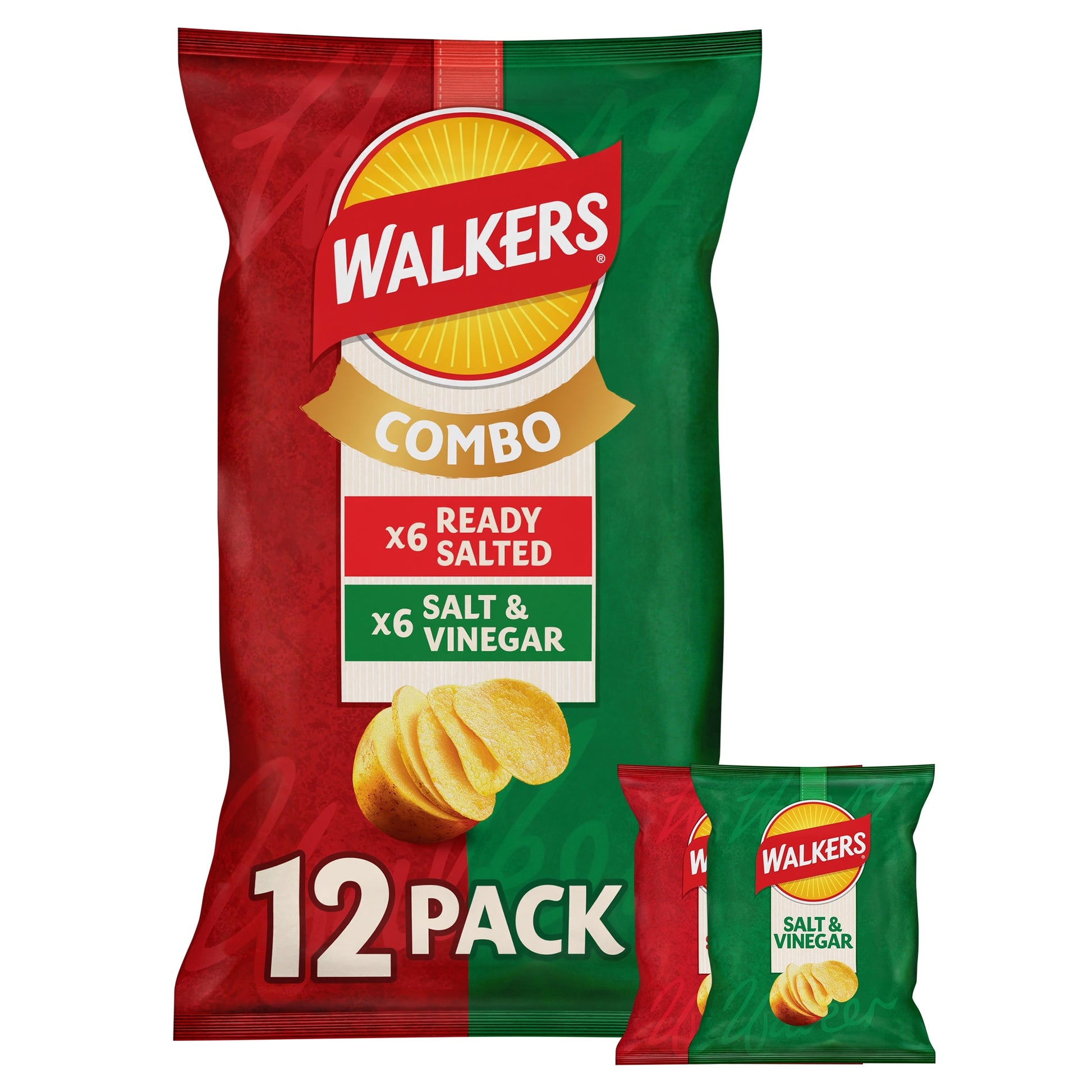 Walkers Ready Salted & Salt & Vinegar Crisps Multipack 12x25g — image 2