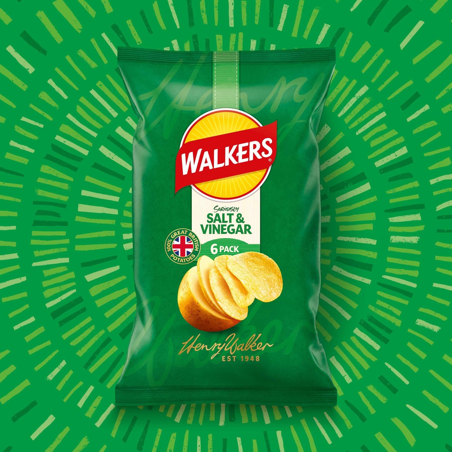 Walkers Salt & Vinegar Multipack Crisps 6 x 25g — image 2