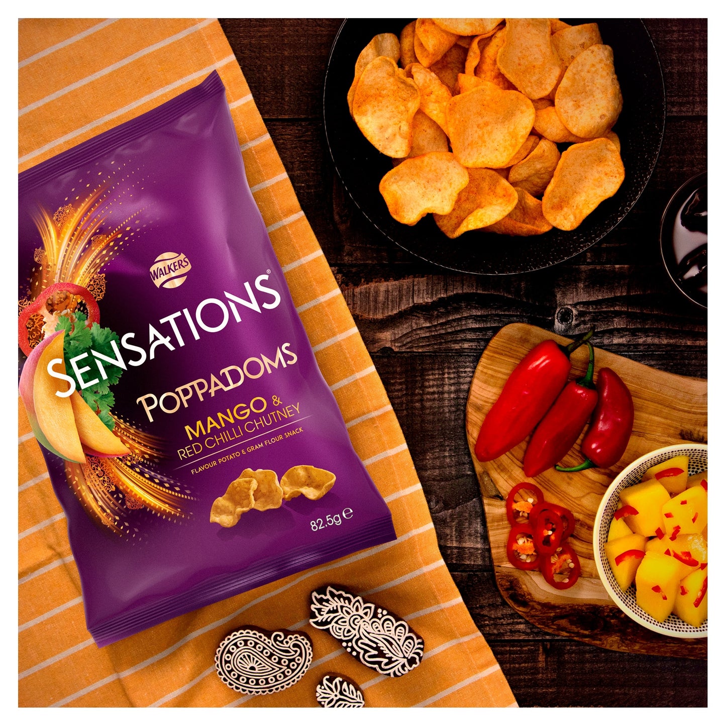 Walkers Sensations Poppadoms Mango & Chilli Sharing Bag 82.5g — image 2