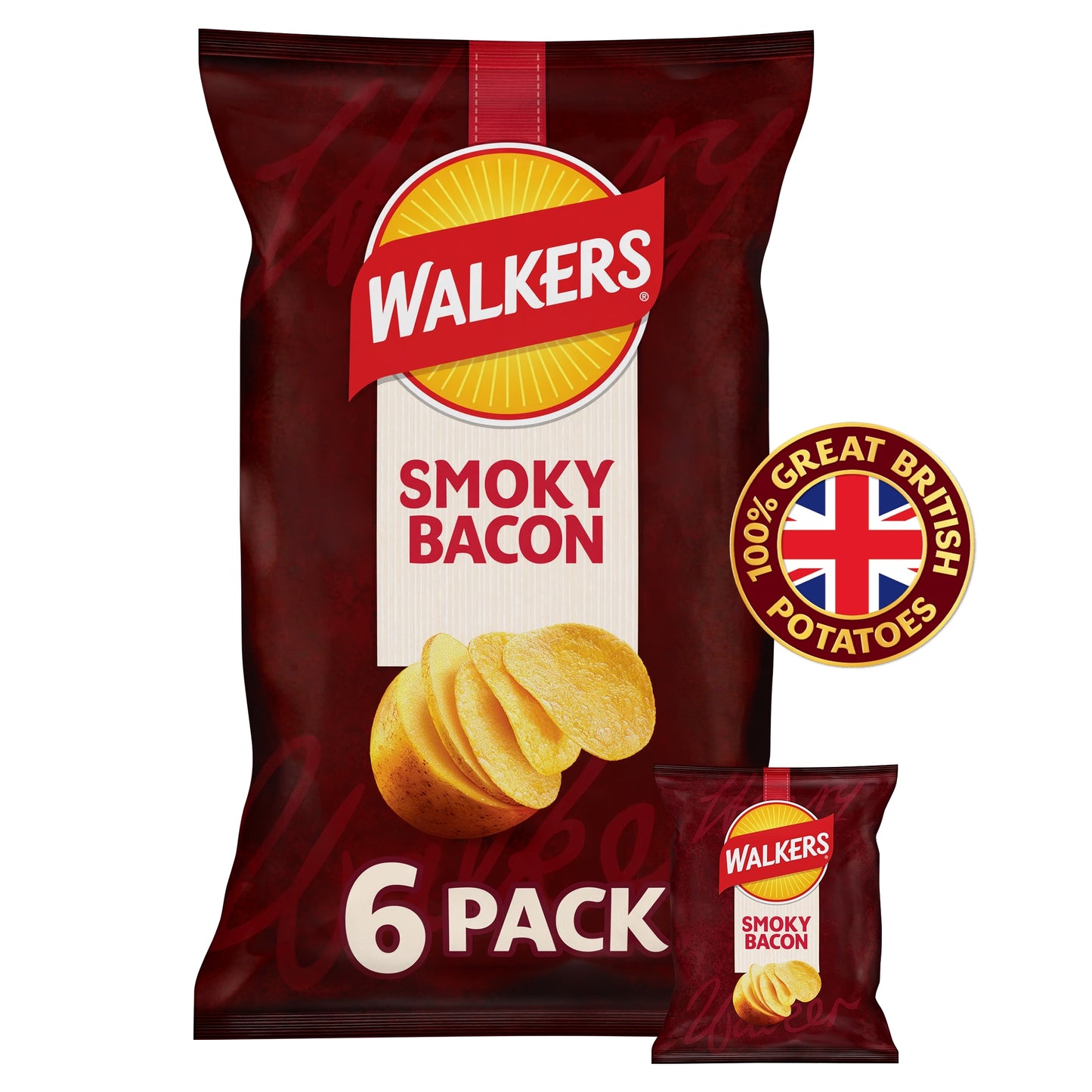 Walkers Smokey Bacon Multipack Crisps 6 x 25g — image 1