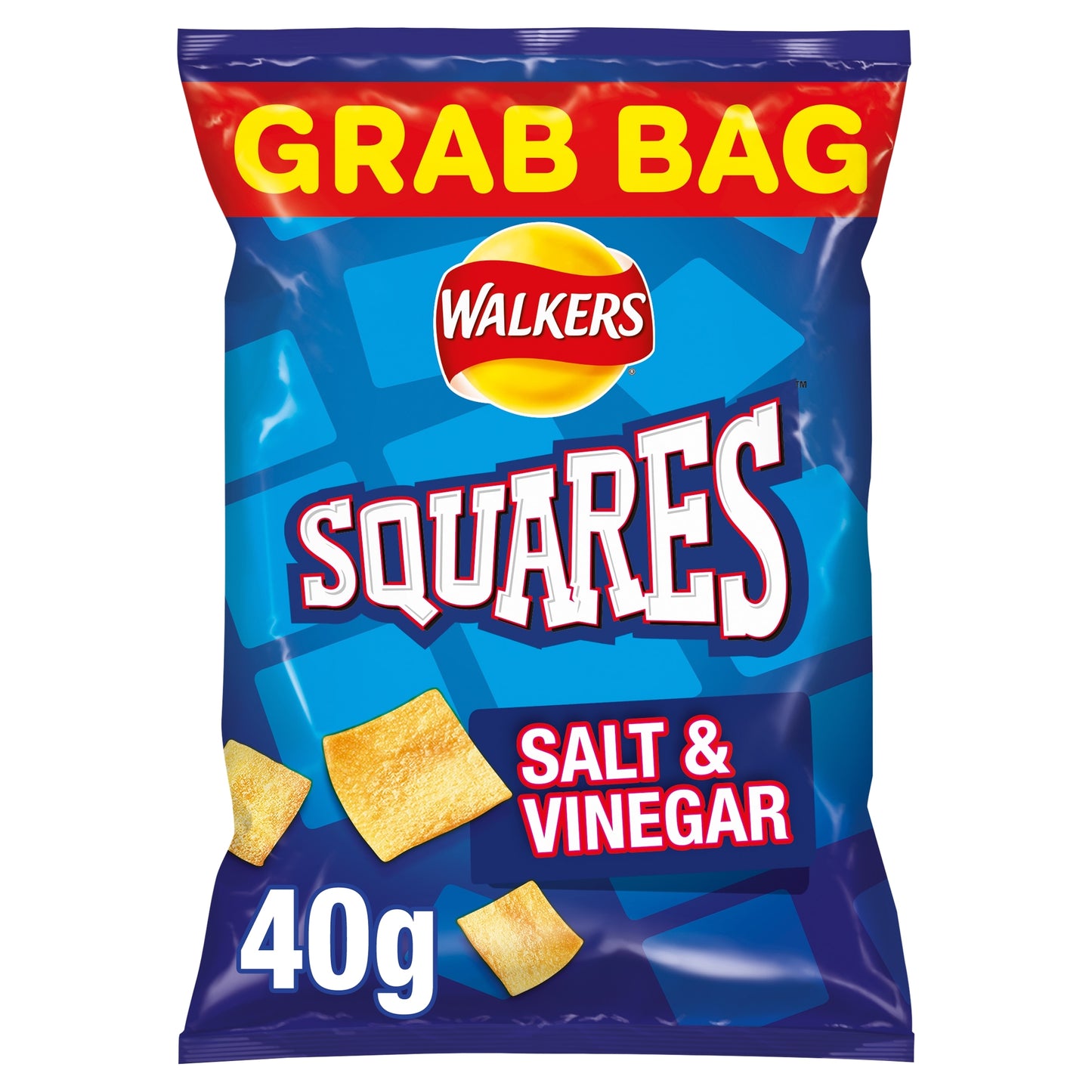 Walkers Squares Salt & Vinegar Grab Bag Crisps 40g — image 1