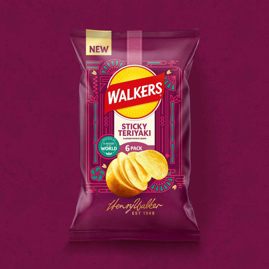 WALKERS Sticky Teriyaki Multipack Crisps 6 X 25g 6x25g gallery