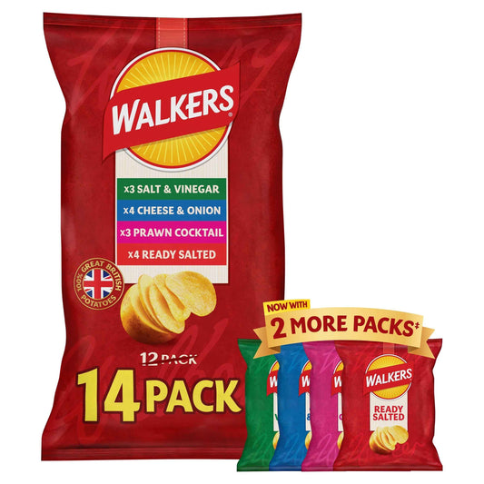 WALKERS Variety Multipack Crisps 14x25g 14x25g pack shot