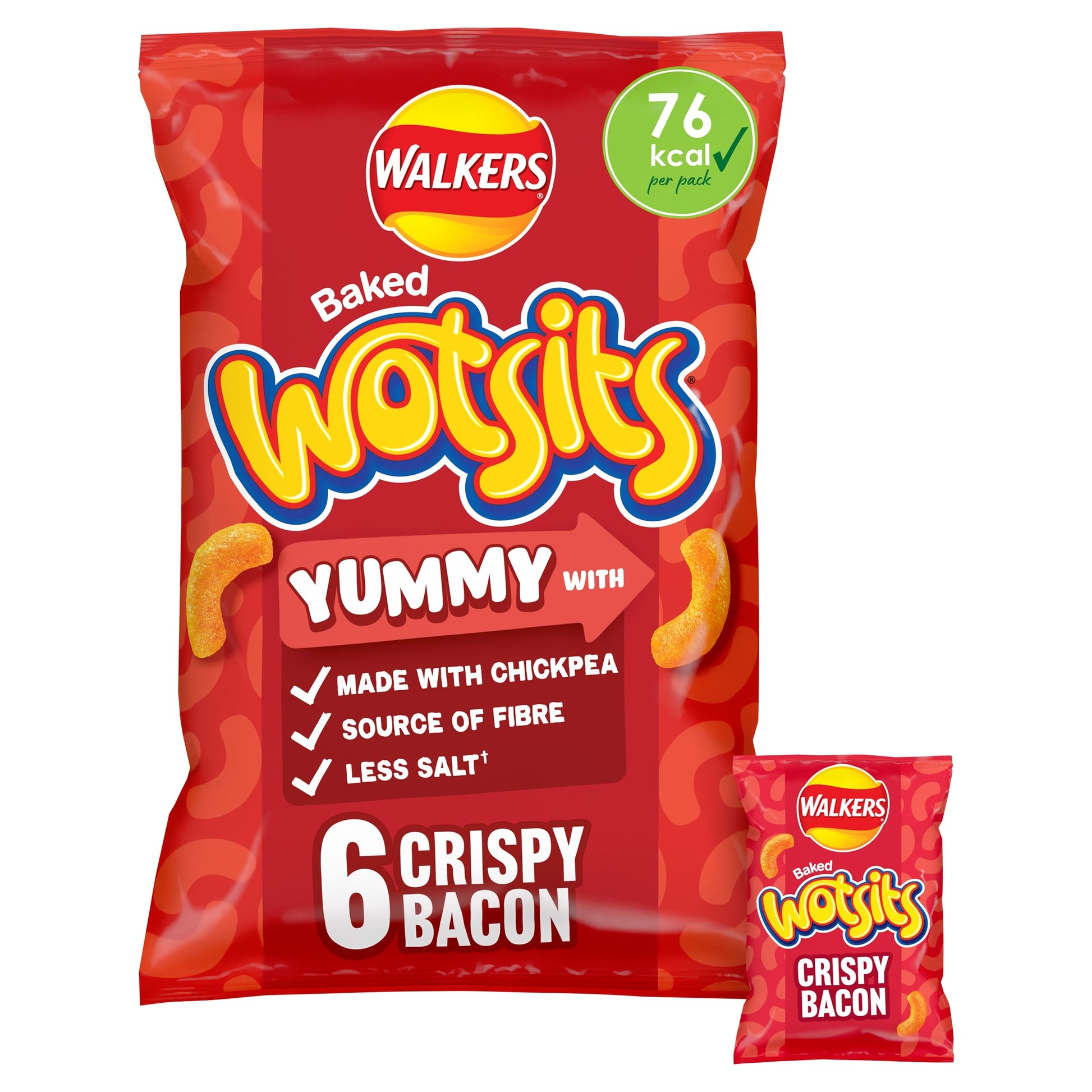 Walkers Wotsits Crispy Bacon Multipack Crisps 6 x 16g — image 1