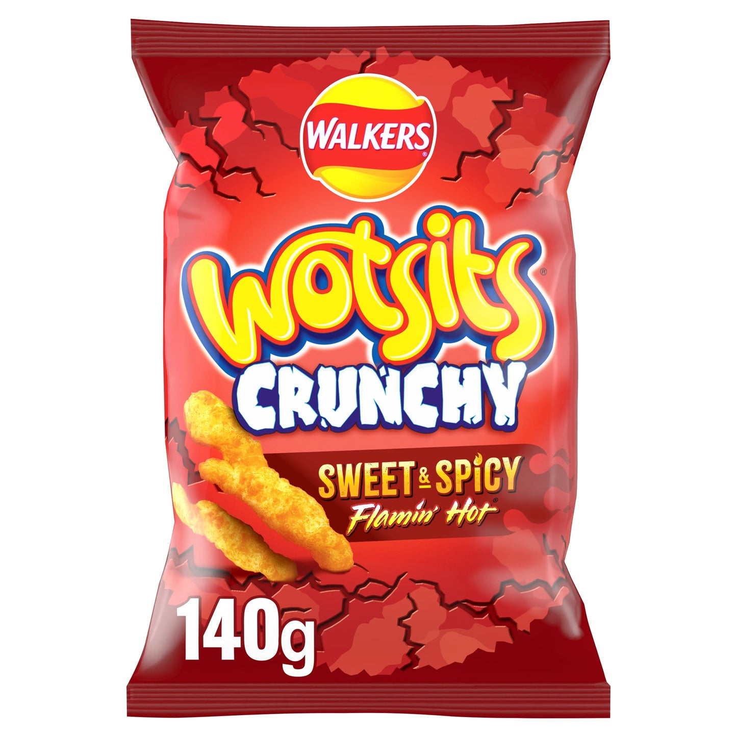 Walkers Wotsits Crunchy Flamin' Hot Sharing Bag Crisps 140g — image 1