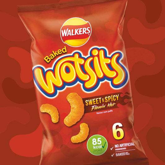 WALKERS Wotsits Flamin' Hot Multipack Crisps 6x16g