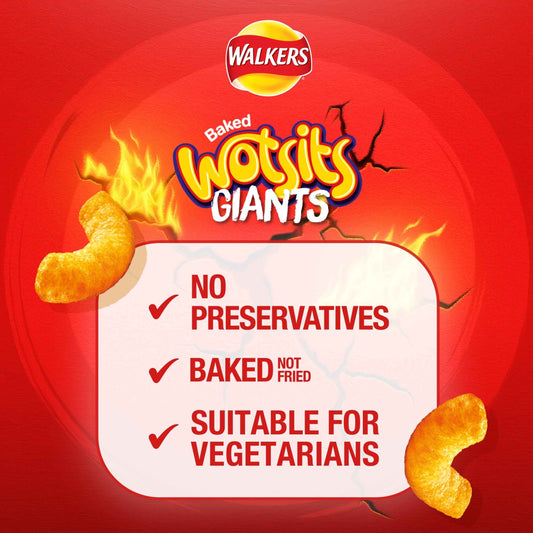 WALKERS Wotsits Giants Flamin' Hot Sharing Bag Crisps 130g
