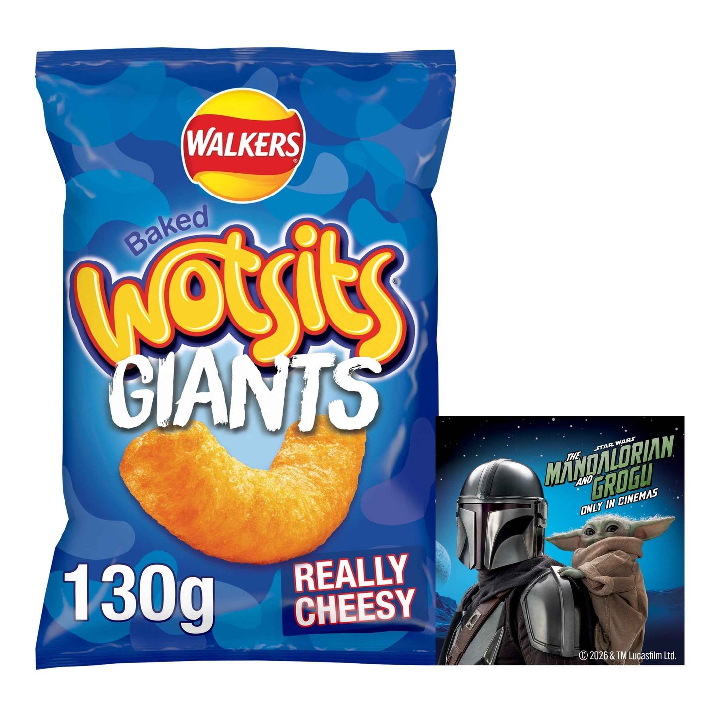 WALKERS Wotsits Giants Cheese Sharing Bag Crisps 130g