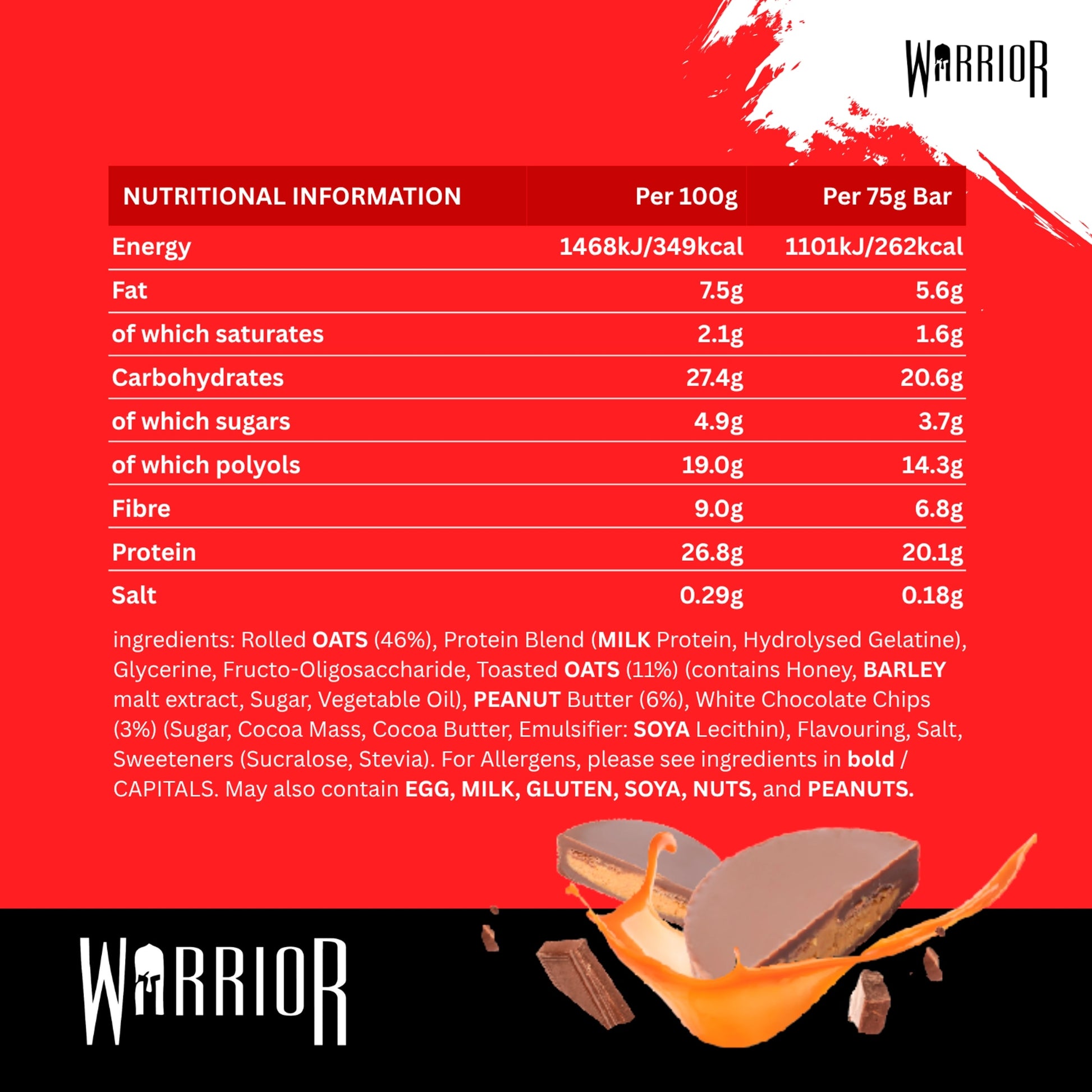 Warrior RAW Protein Flapjack Peanut Butter Cup 75g — image 4