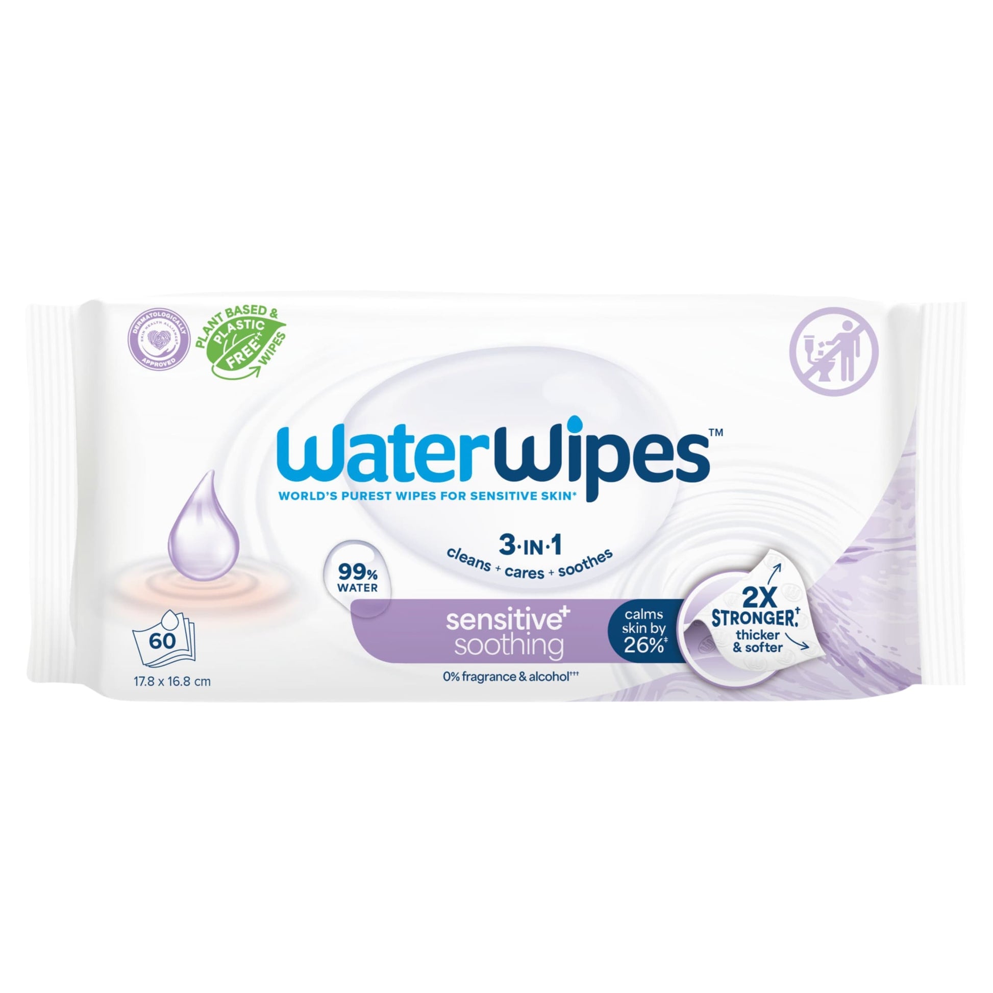 WaterWipes Biodegradable Soothing Baby Wipes 60 pack — image 1