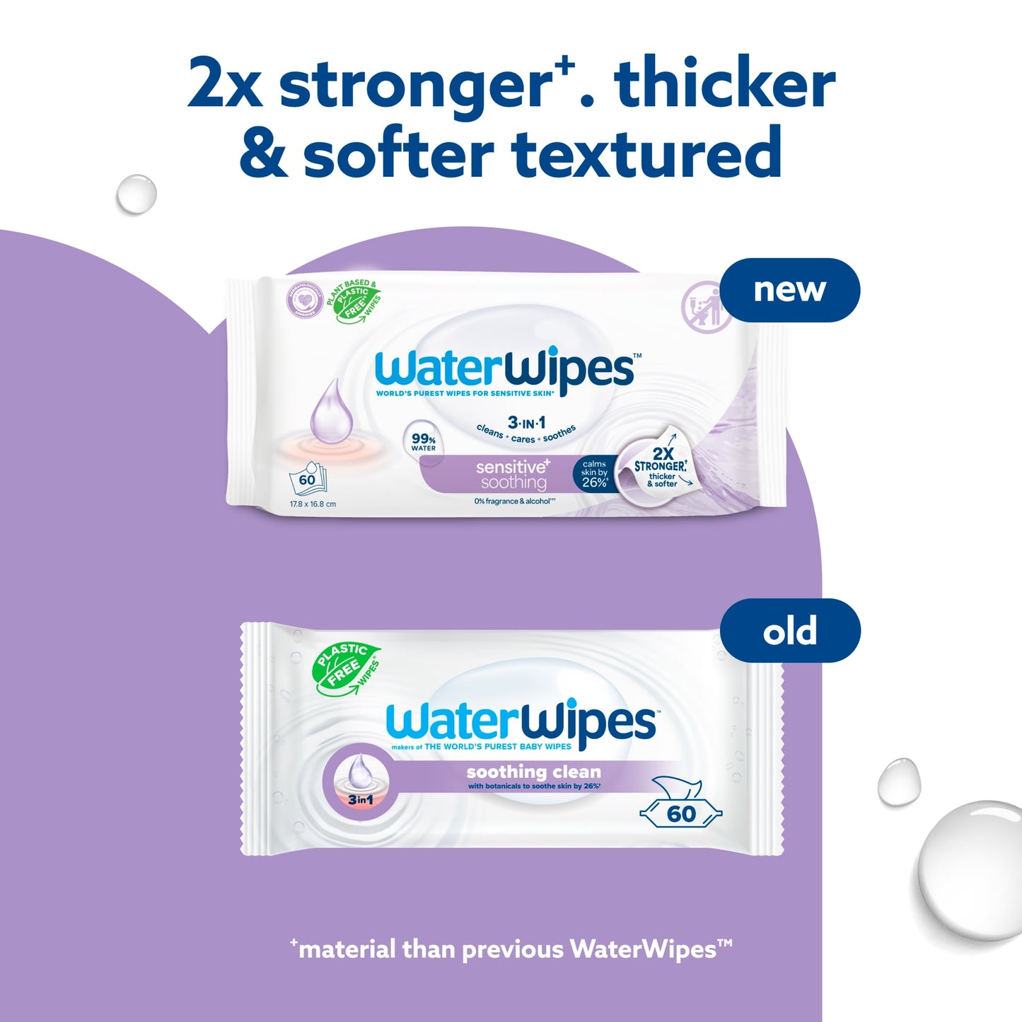 WaterWipes Biodegradable Soothing Baby Wipes 60 pack — image 2