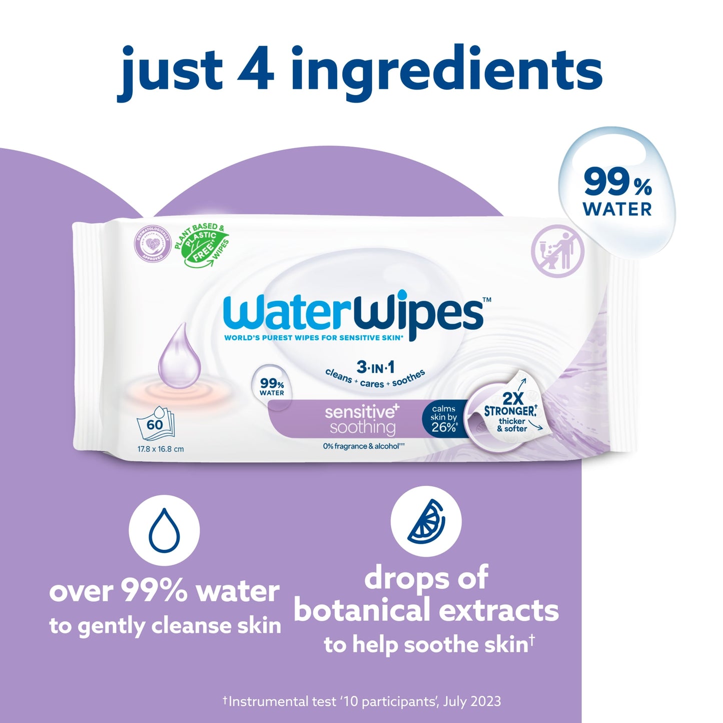 WaterWipes Biodegradable Soothing Baby Wipes 60 pack — image 3