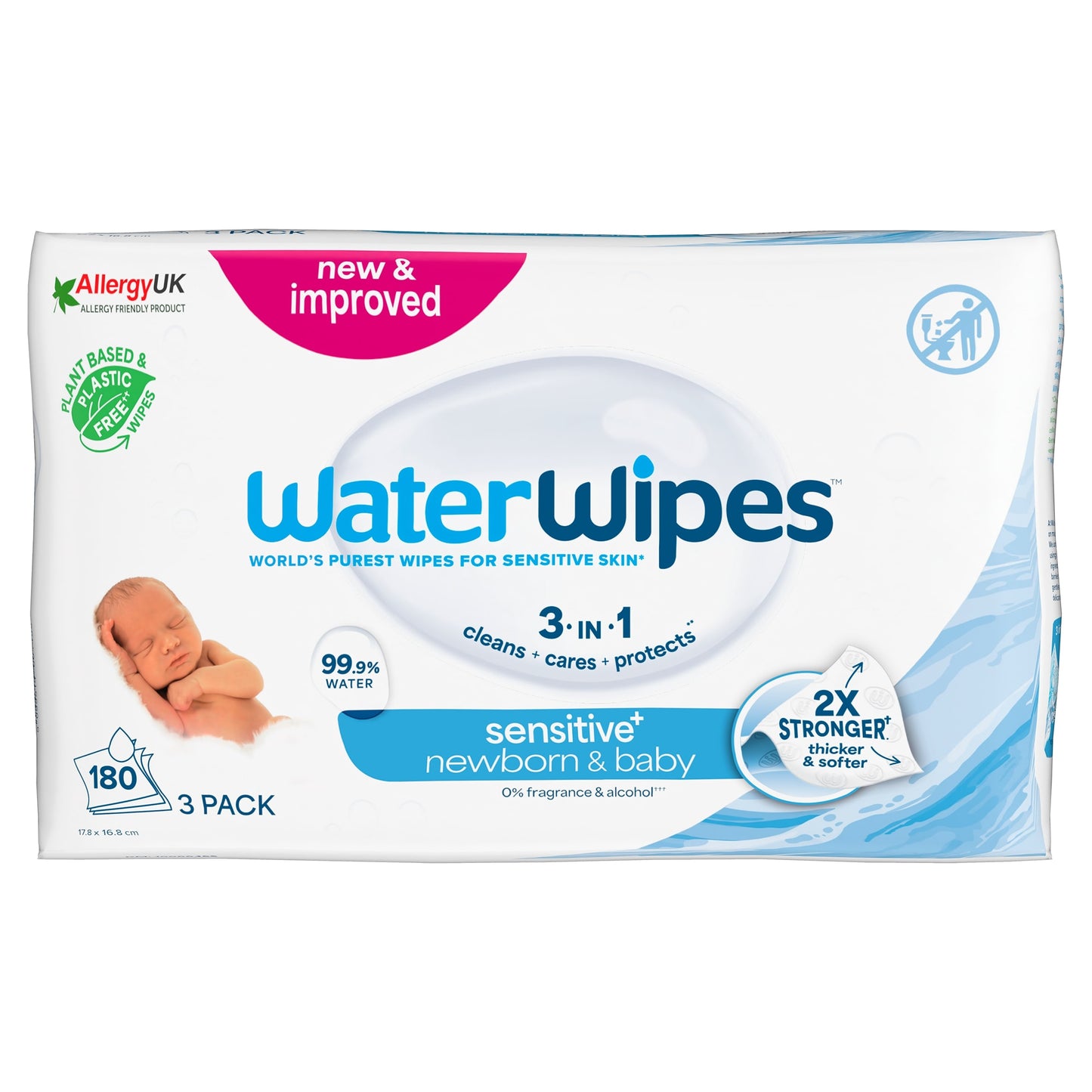 WaterWipes Newborn Baby Wipes 3pk (60 Wipes) — image 1